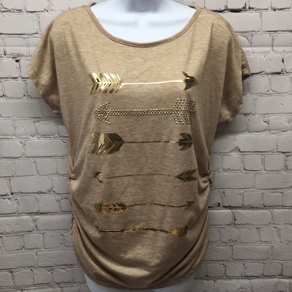 Gathered Sides T-shirt with Arrows